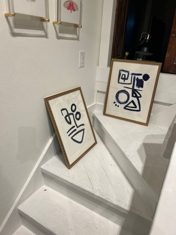 Navy Knots Totem Pair in gold frames