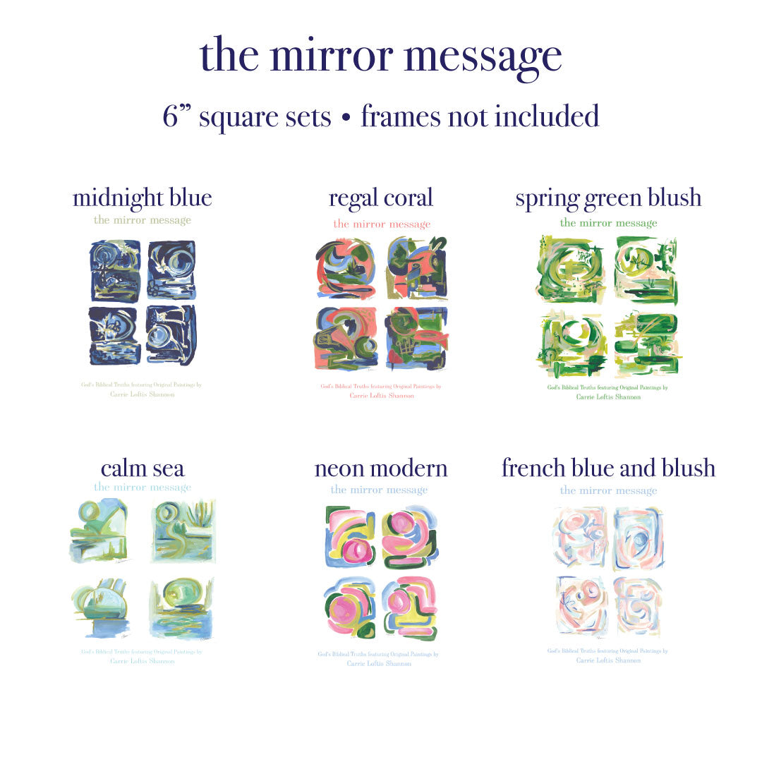 Mirror Message Large 6" Square sets *No Frame*