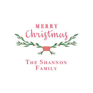 Boughs of Holly Square Gift Tag