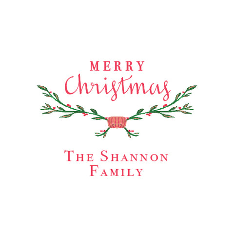 Boughs of Holly Square Gift Tag