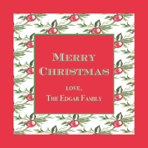 Holly Jolly Christmas Square Gift Tag