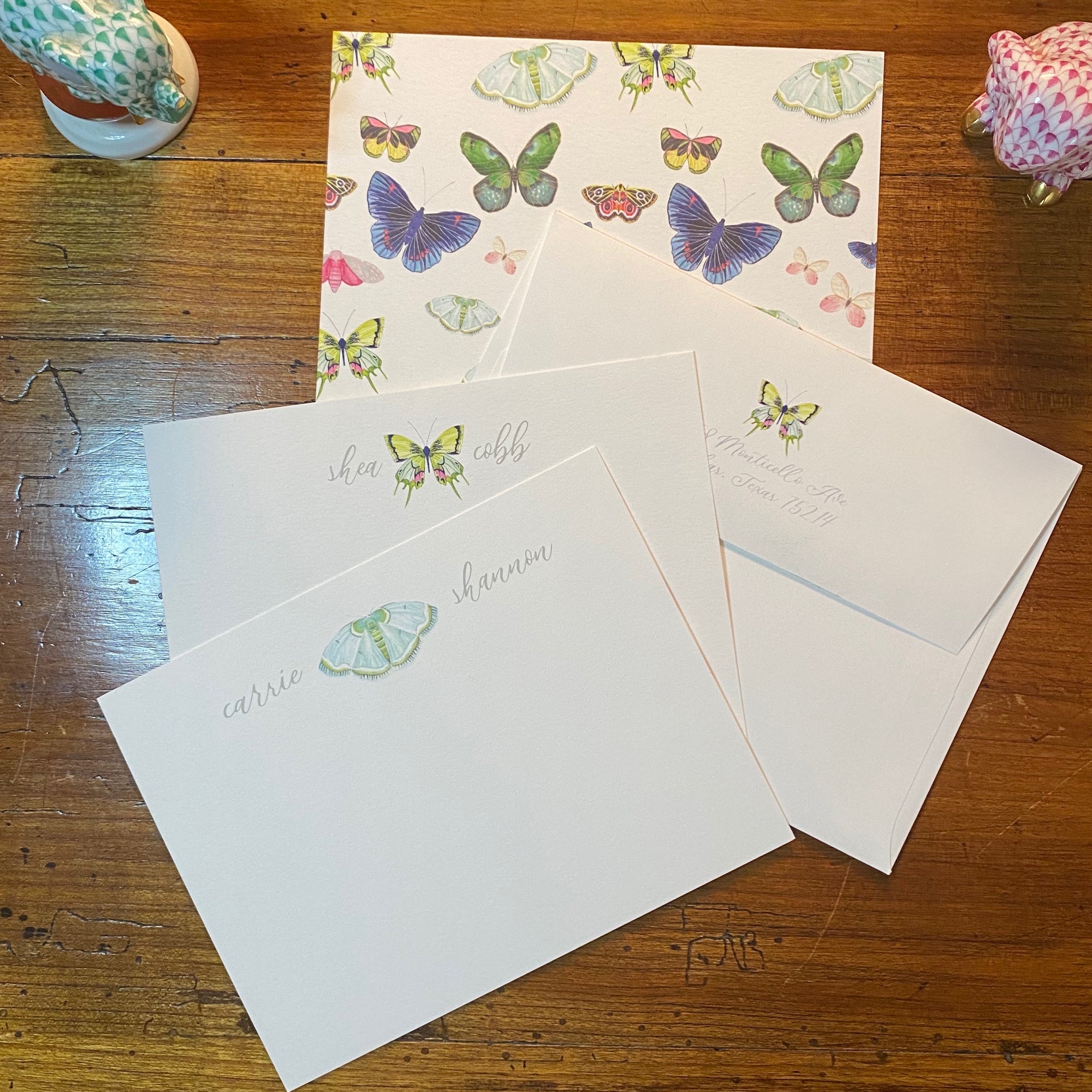 Personalized Butterflies A2 Note Set