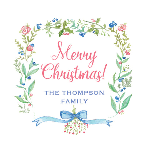 Meet Me Under the Mistletoe Square Gift Tag