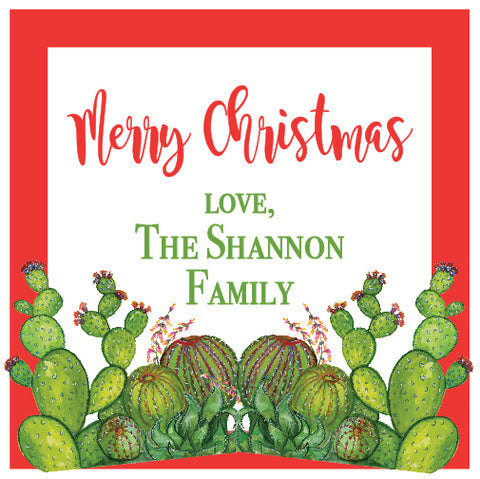 Merry Christmas Y'all Square Gift Tag