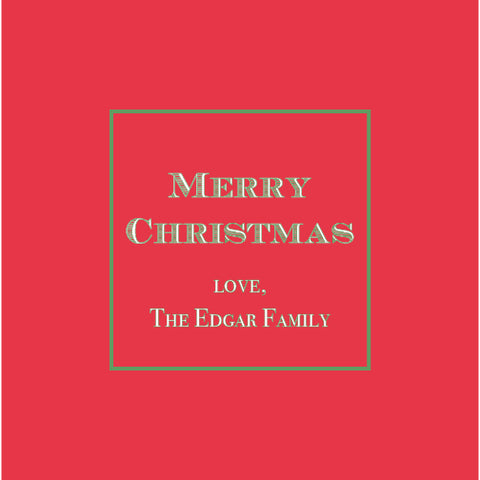 Merry Christmas Square Gift Tag