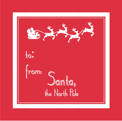 Santa's Sleigh Gift Tag Sticker