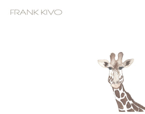 Personalized Giraffe Note Card set