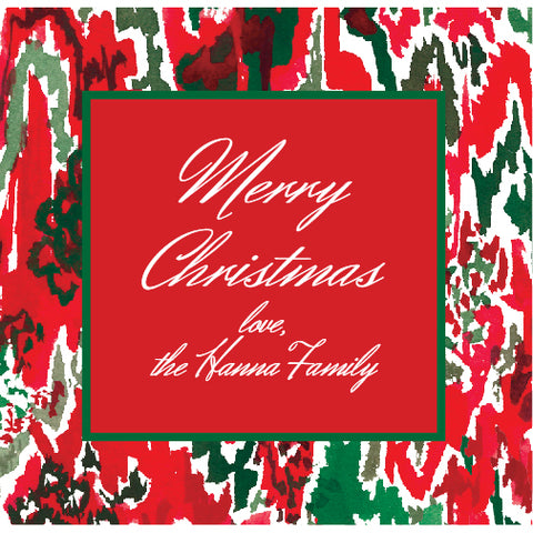 Watercolor Christmas Square Gift Tag