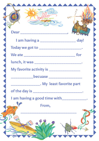 Camp Folded Note w/ Stickers