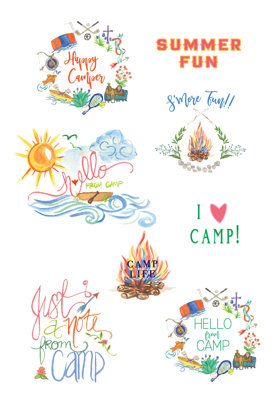 Camp Sticker Set